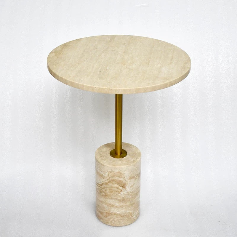 travertine round stand table