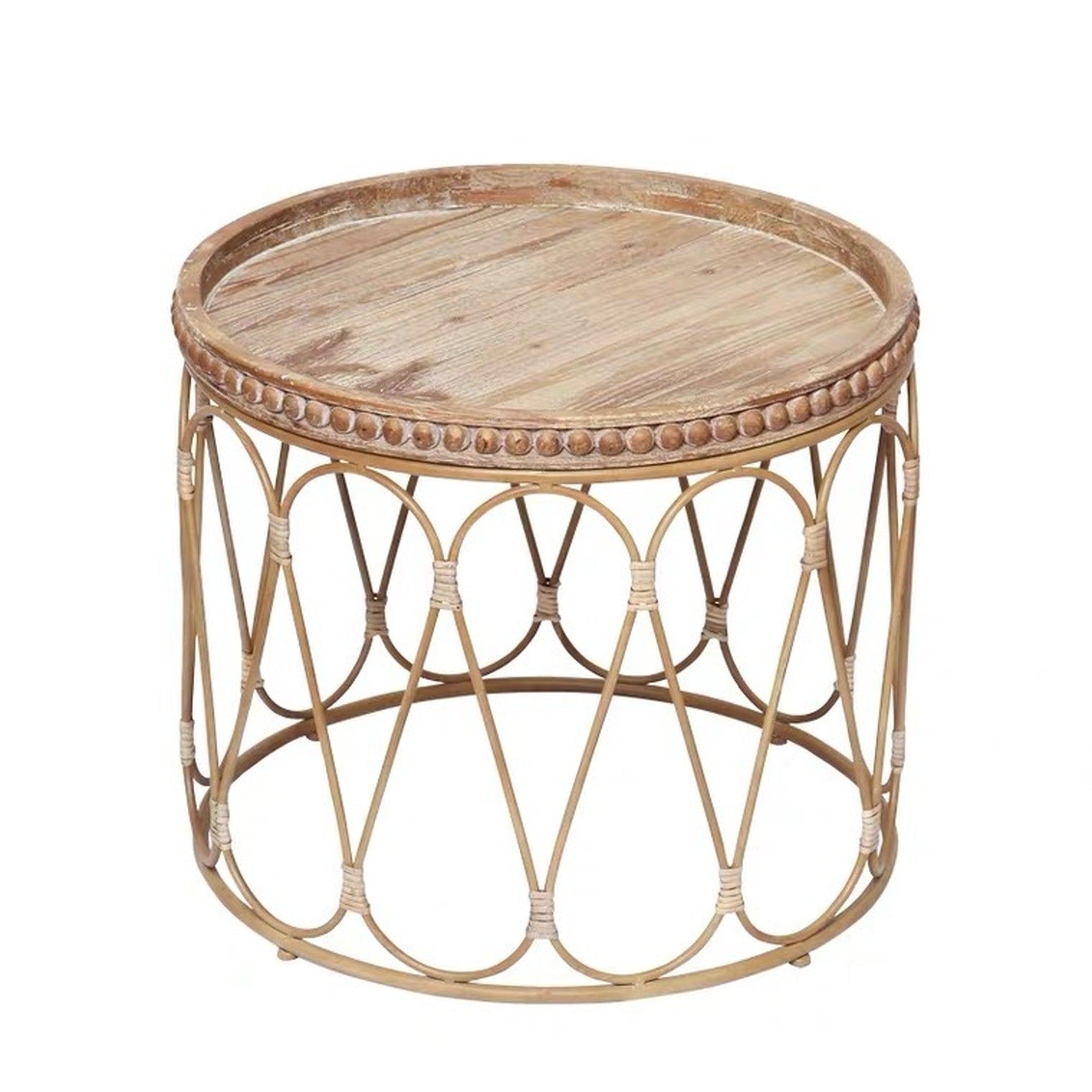 wooden vintage round table