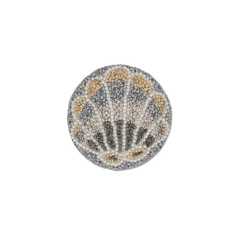 shell beaded trinket box 8x8x5cm blue