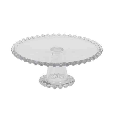 maya glass footed plate