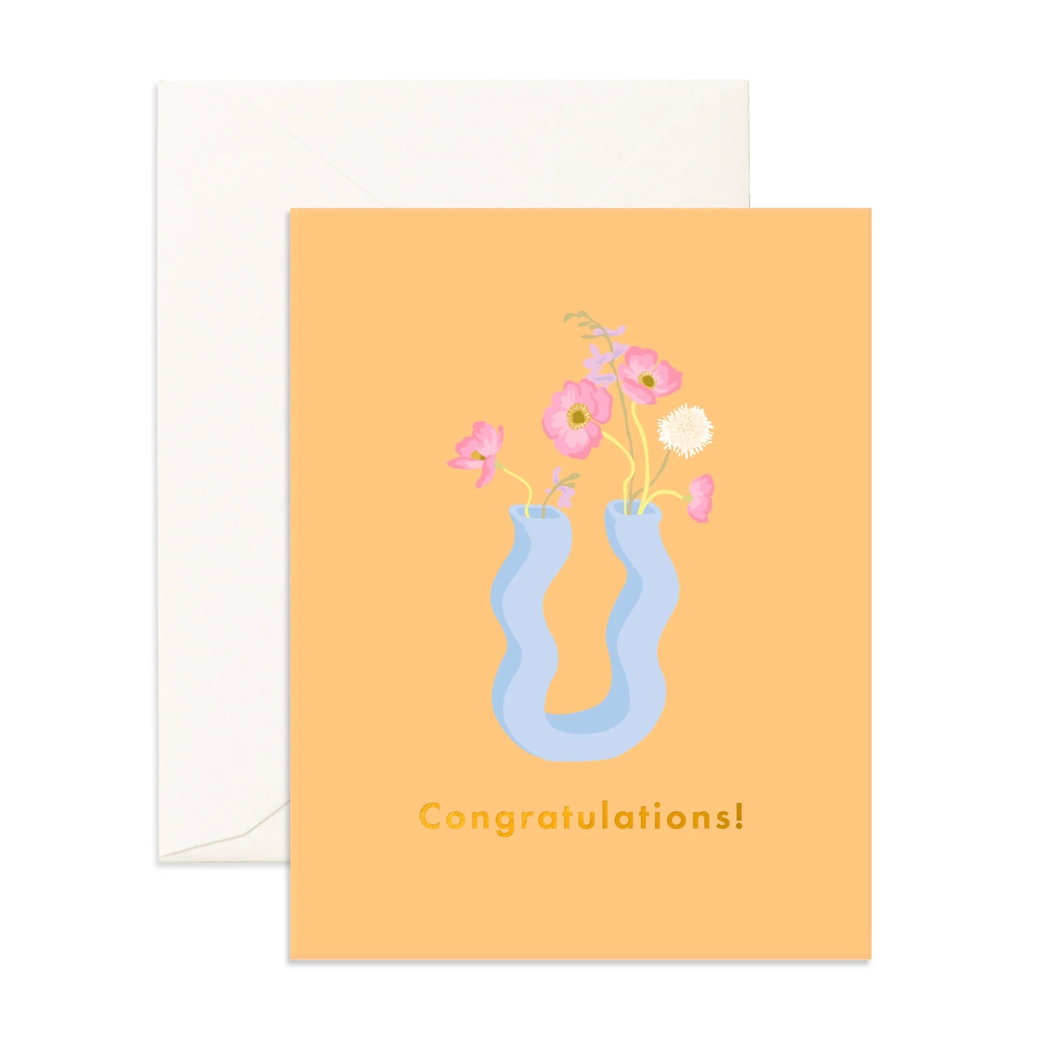 congratulations wiggle vase greeting card