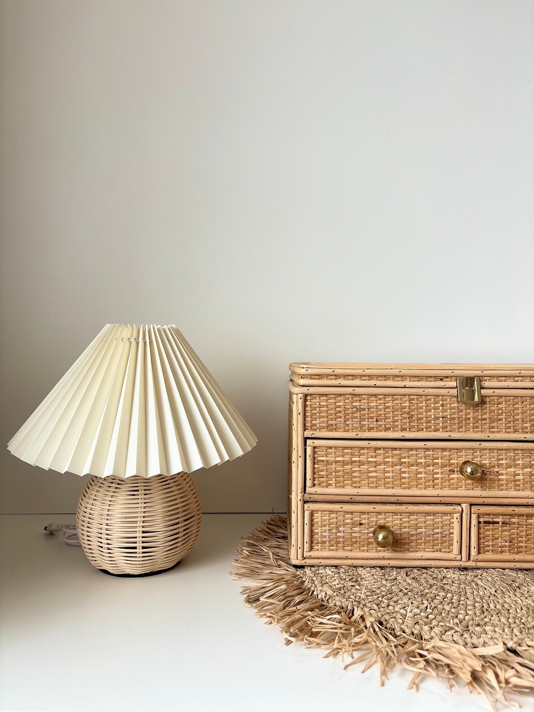 rattan pleated lamp