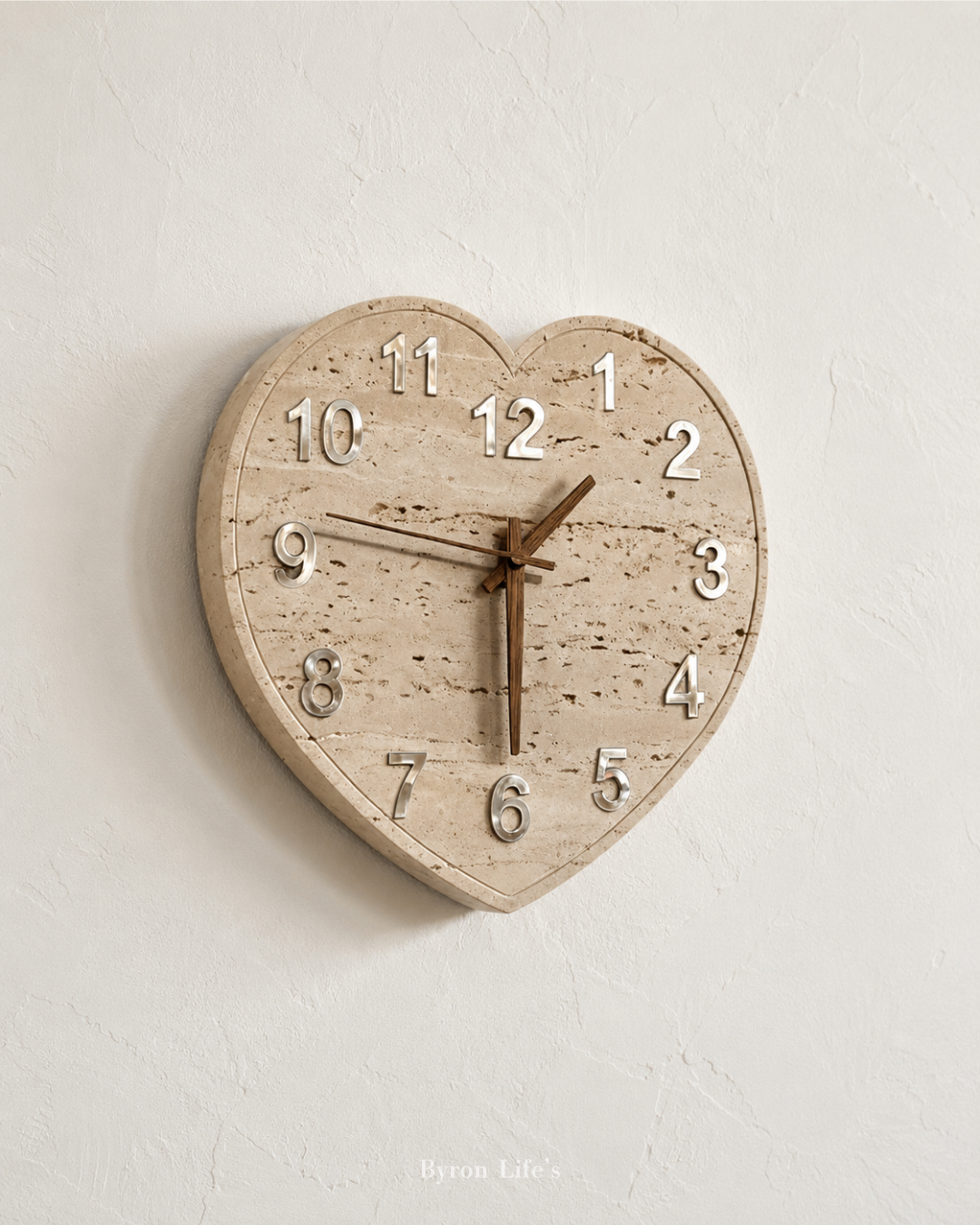shell stone heart clock