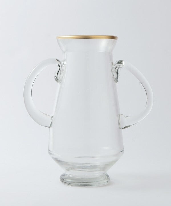 luxe gold rim glass vase