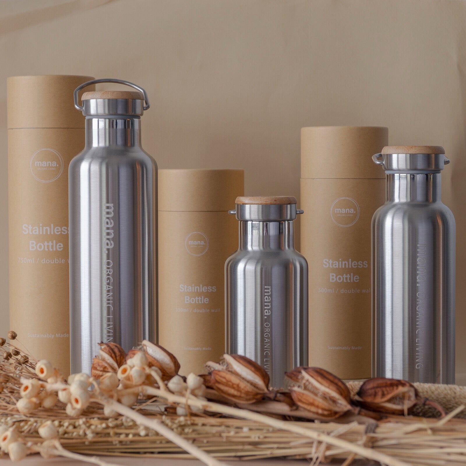 organic living stainless steel bottle 500ml