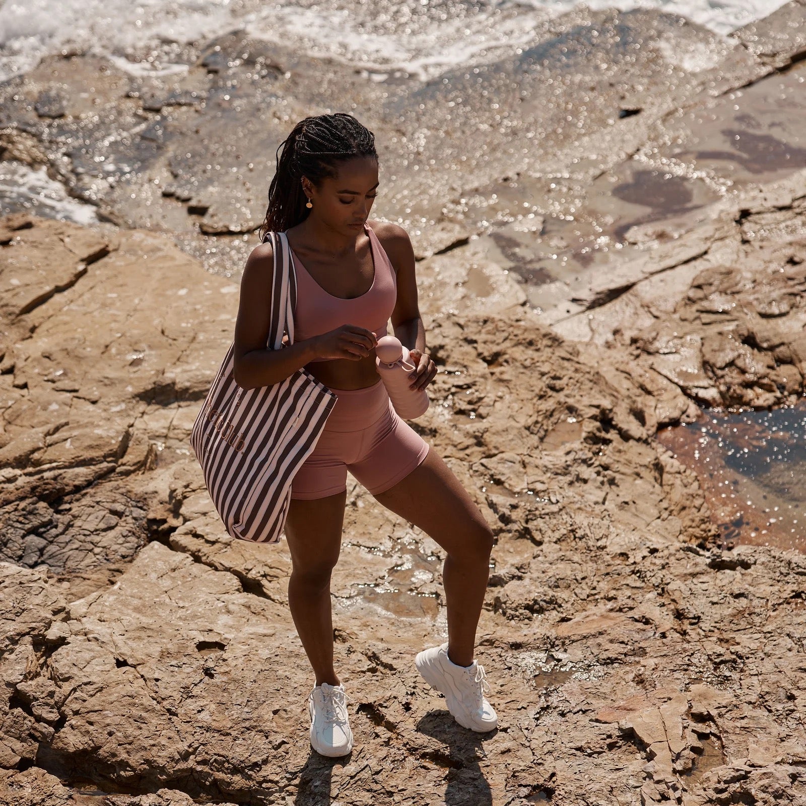 weekend bag - chocolate stripe