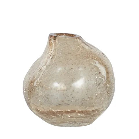crackle glass vase