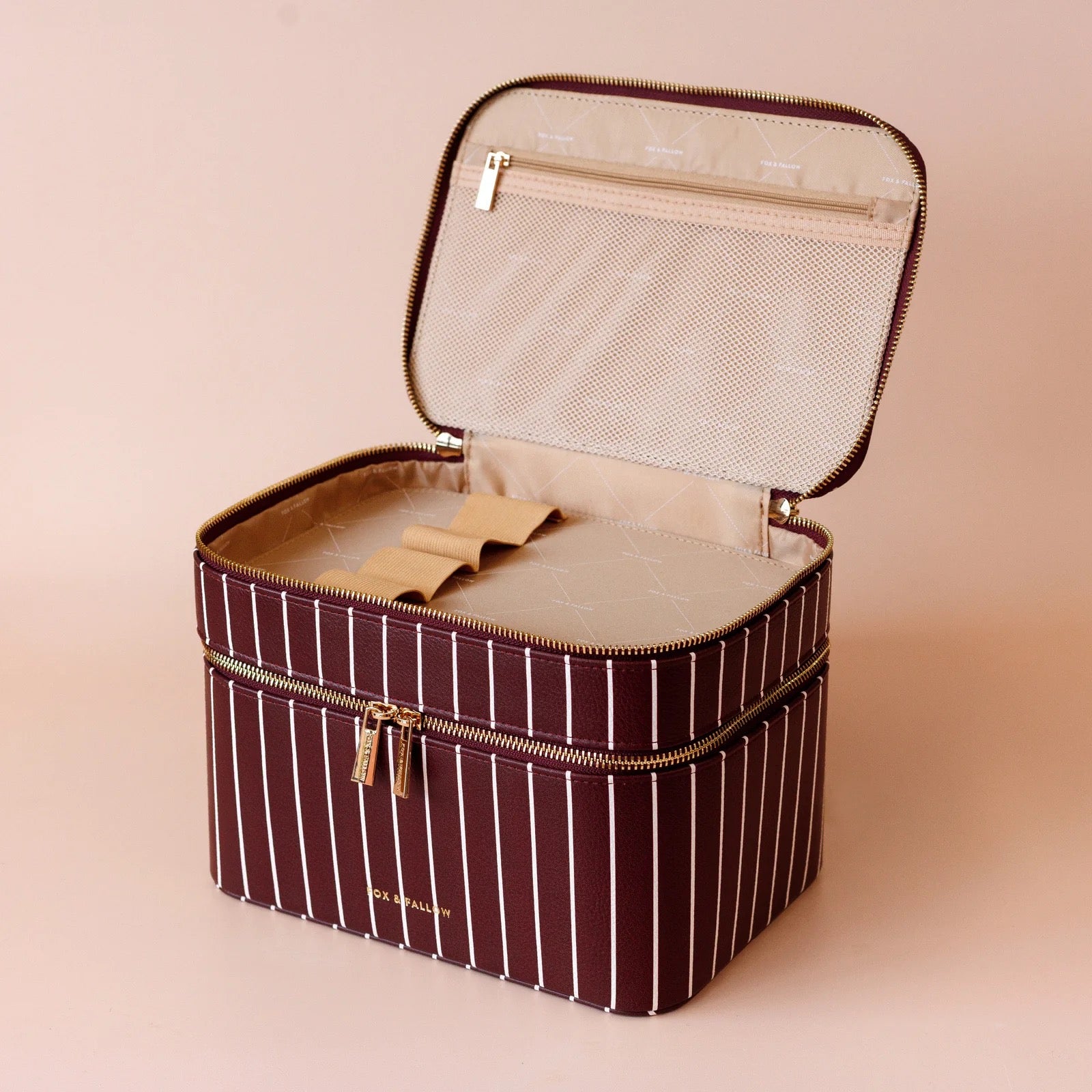 merlot pinstripe vanity case