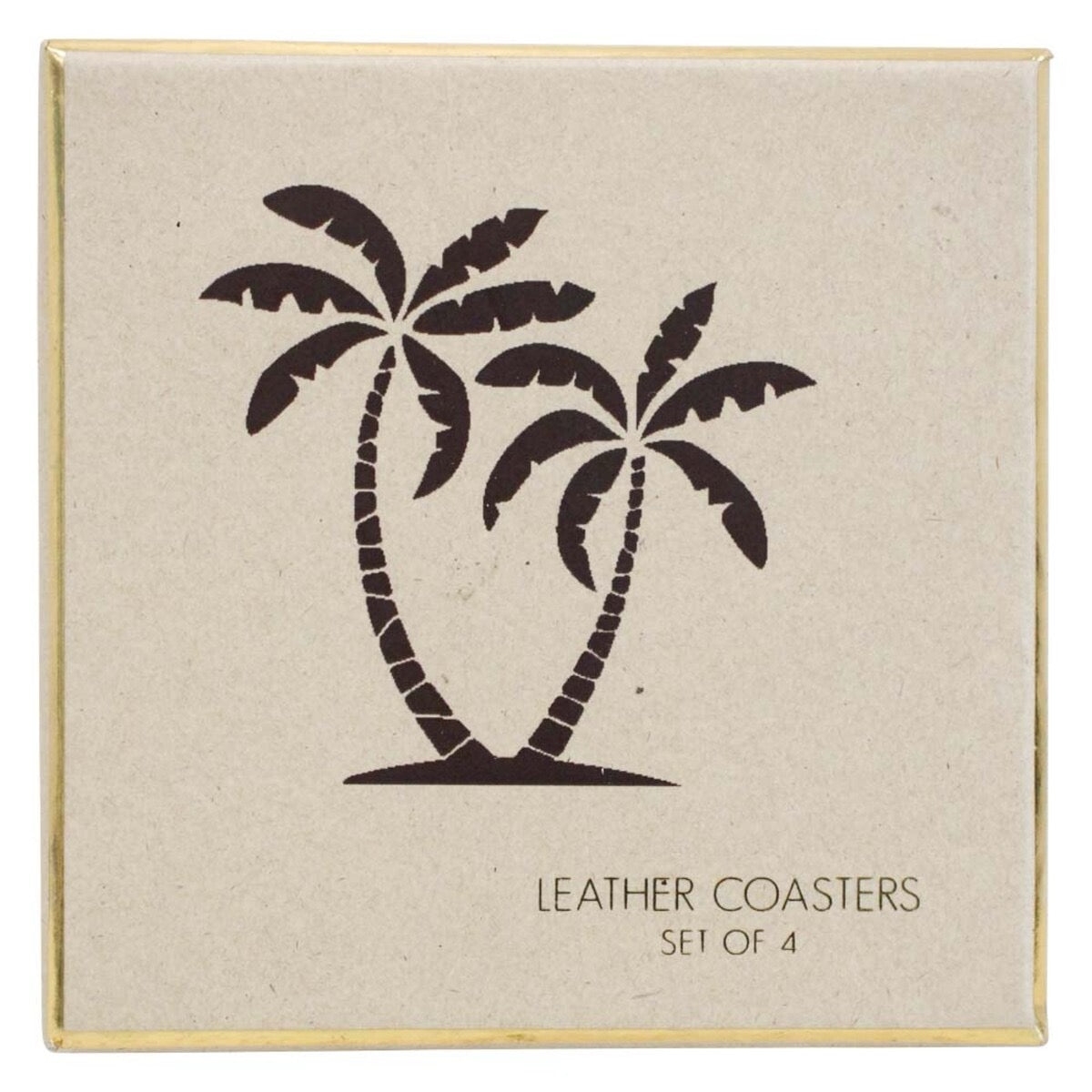 leather coasters palm set