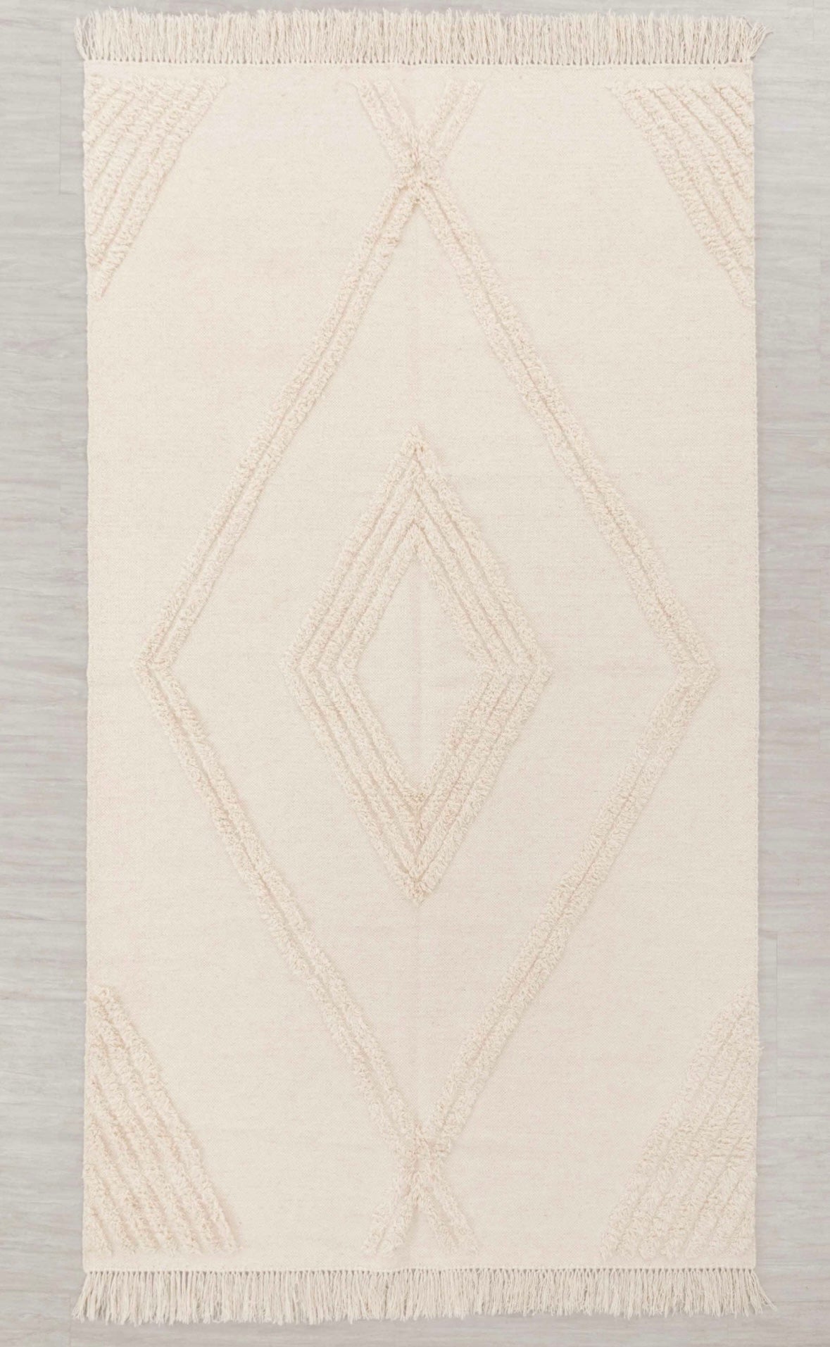 white wool moroccan rug