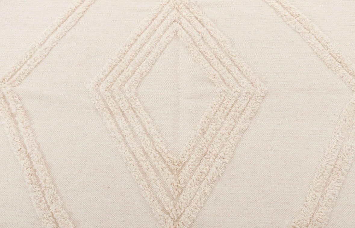 white wool moroccan rug