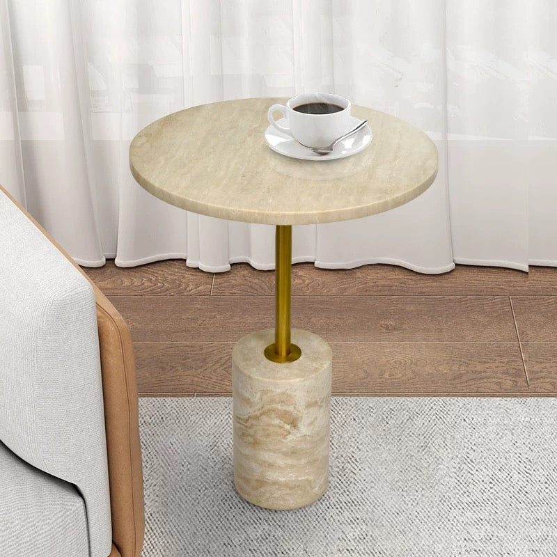 travertine round stand table