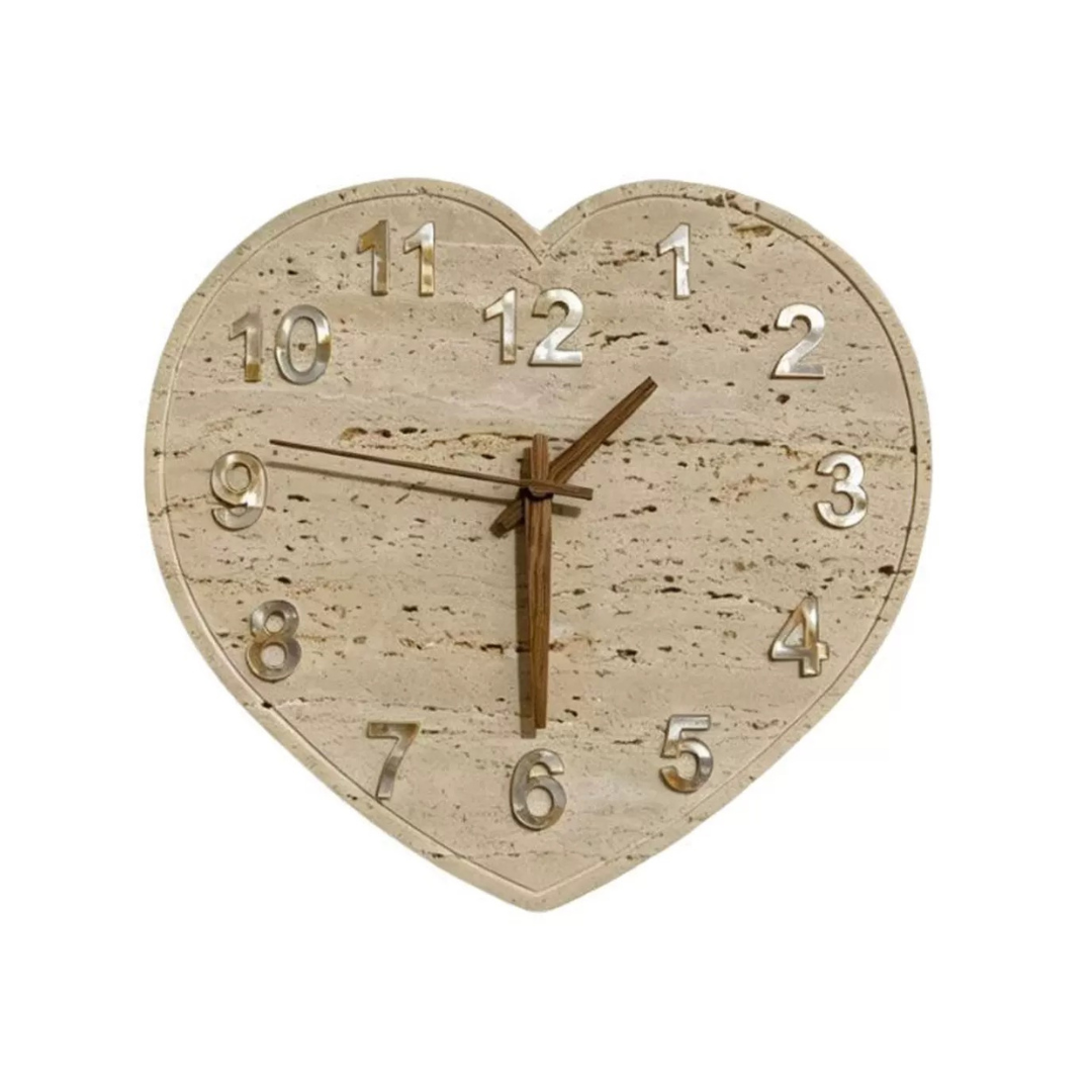 shell stone heart clock