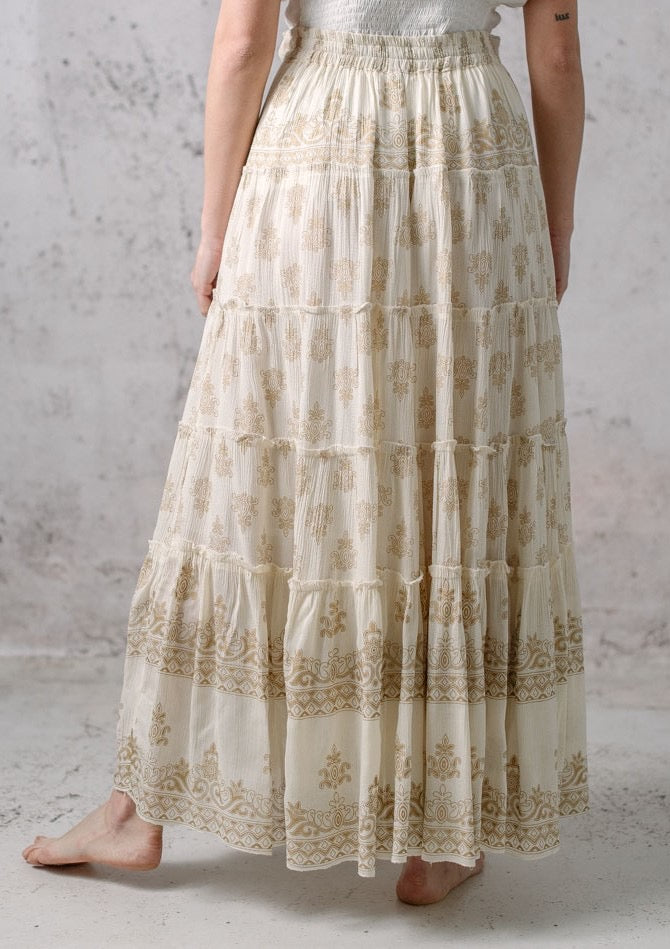 boho kala beige skirt