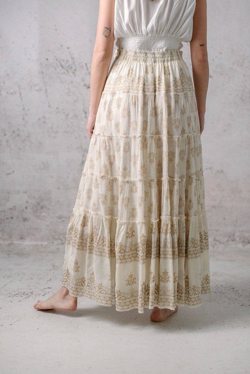 boho kala beige skirt
