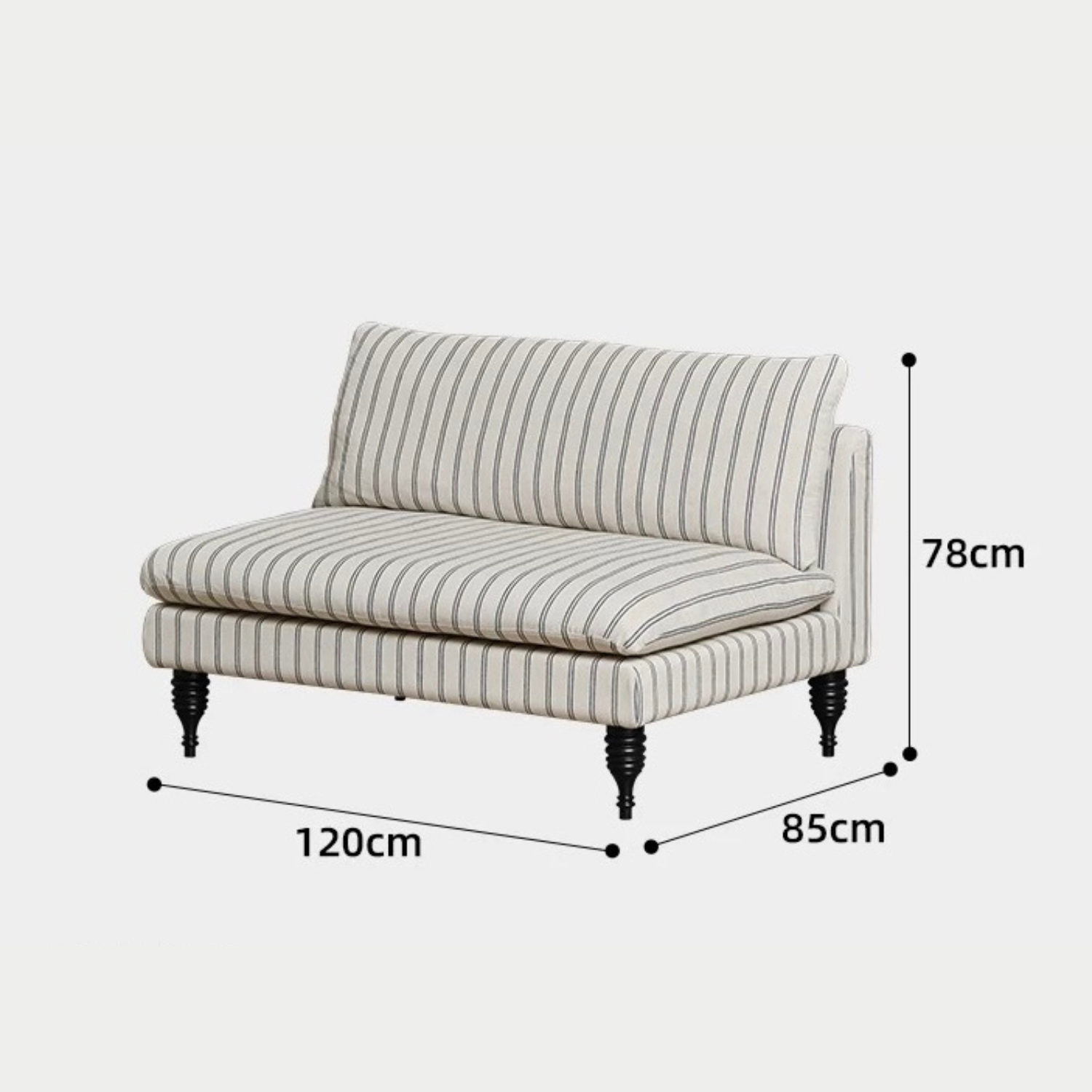 striped classic sofa