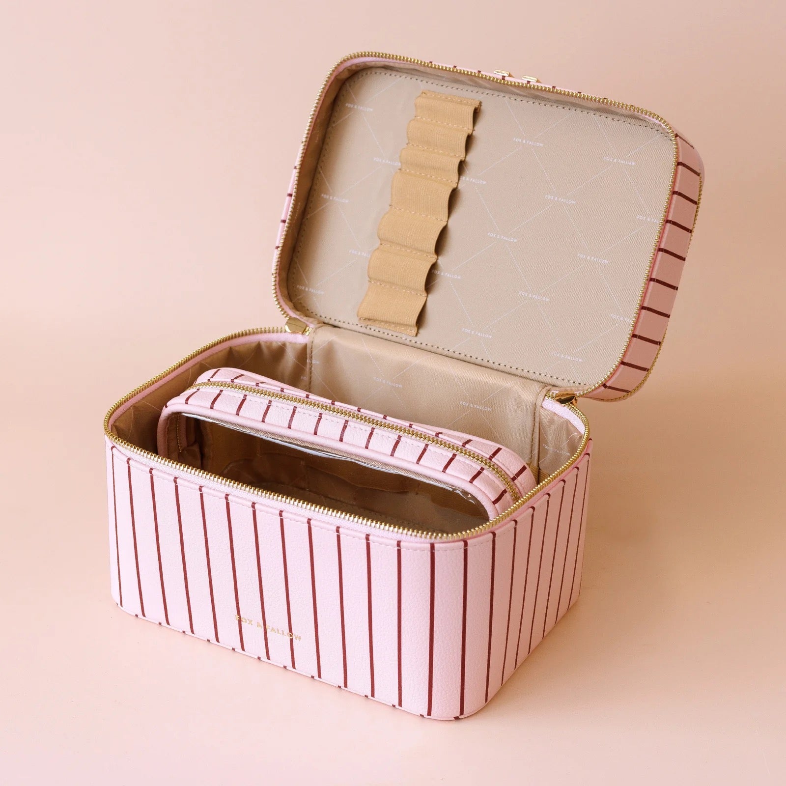 merlot pinstripe vanity case