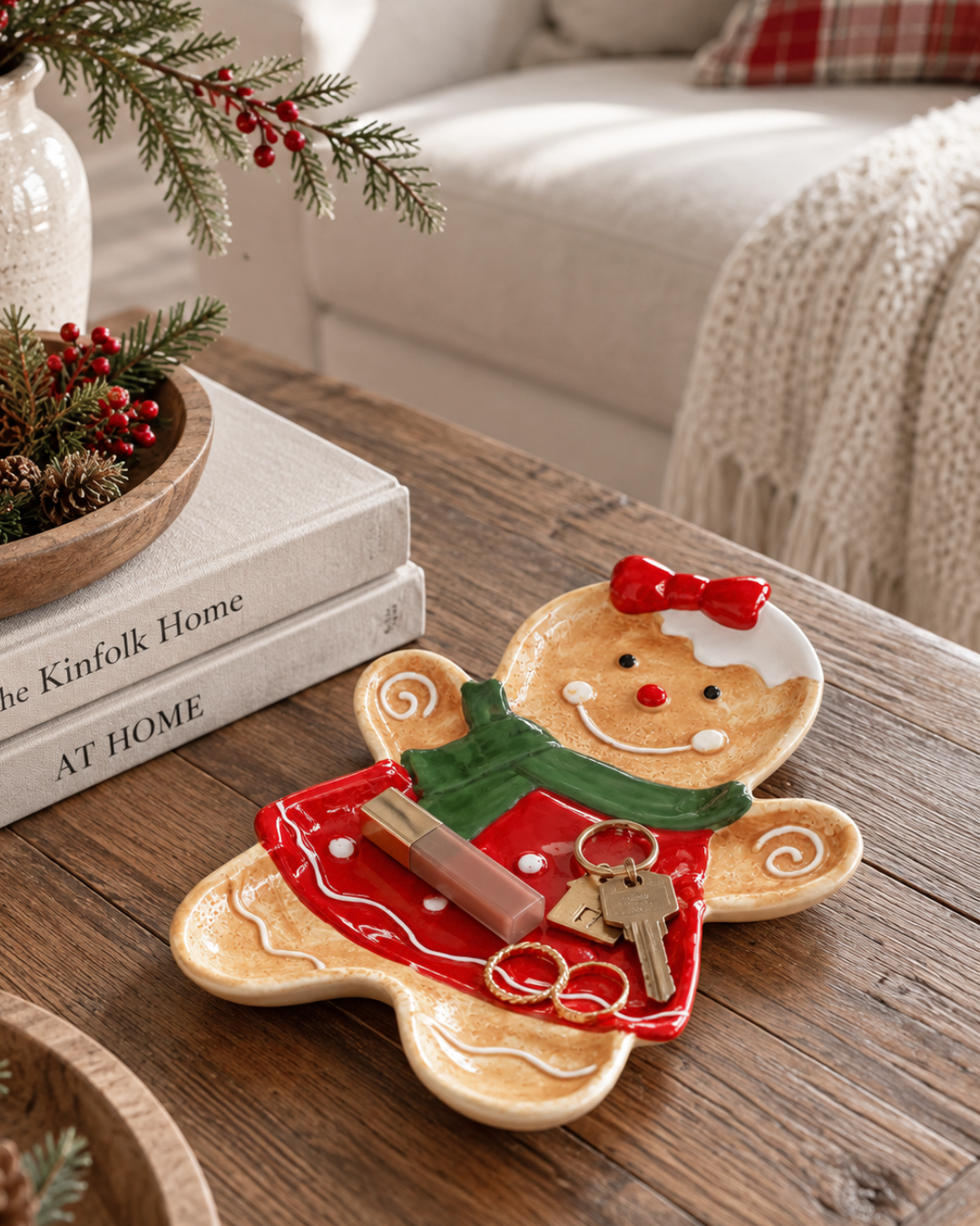 gingerbread girl ceramic trinket tray