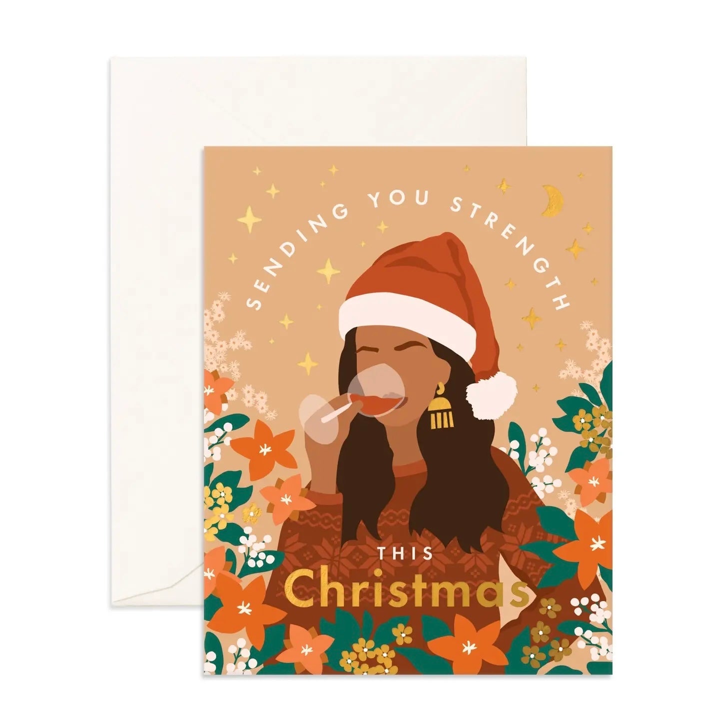 sending strength christmas greeting card
