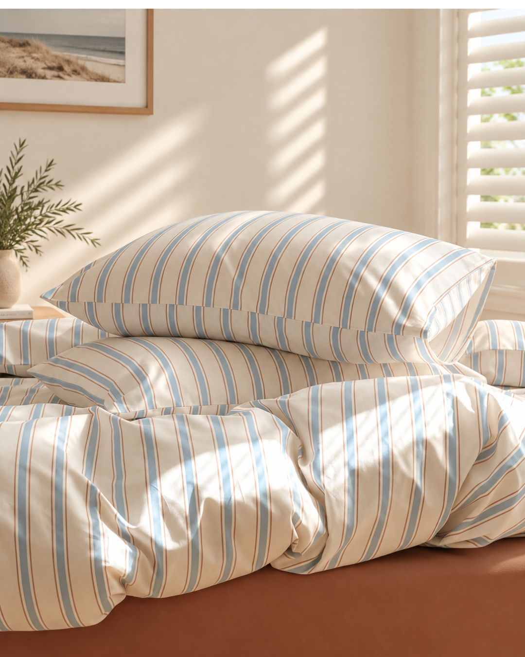 coastal stripe bed cover set