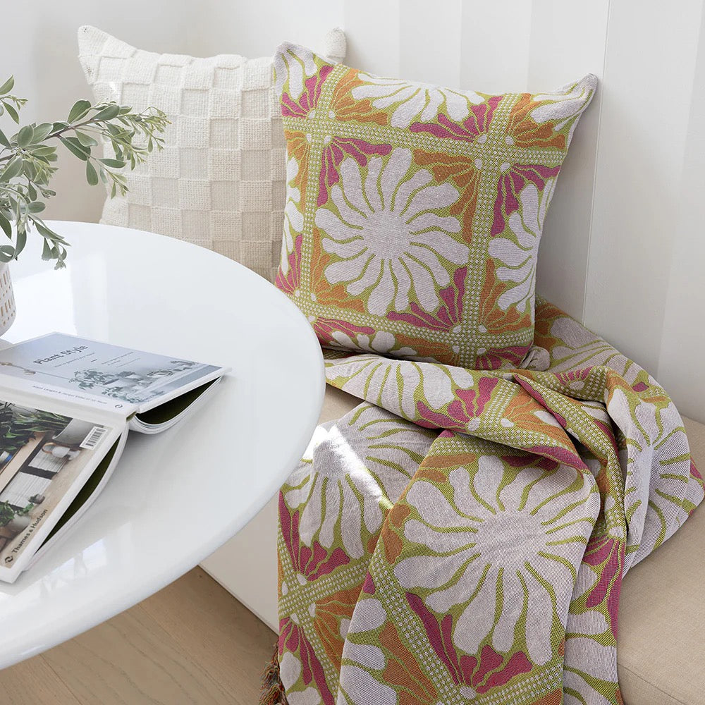 zinnia throw cushion cover - sorbet