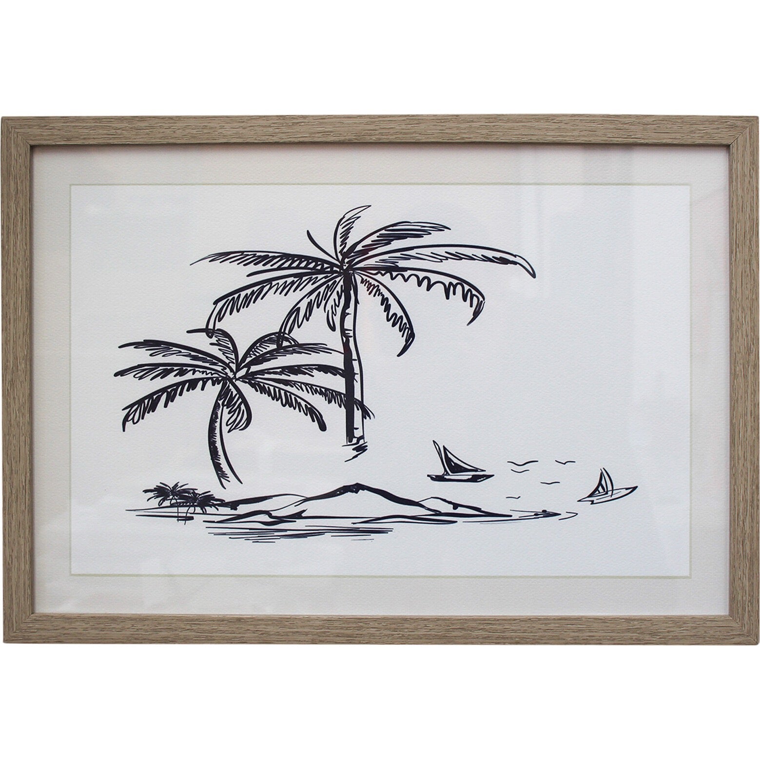 framed print palm drawing