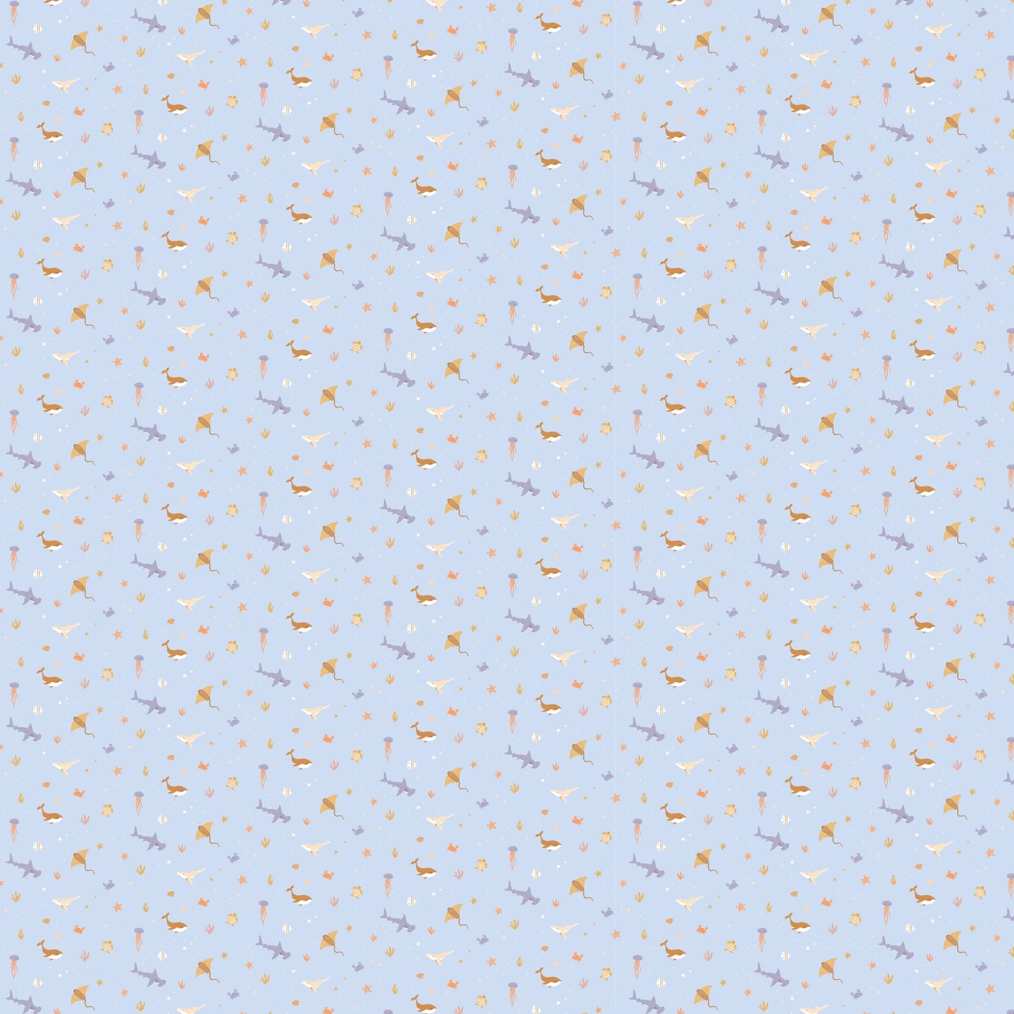 ocean creatures sky organic muslin wrap swaddle