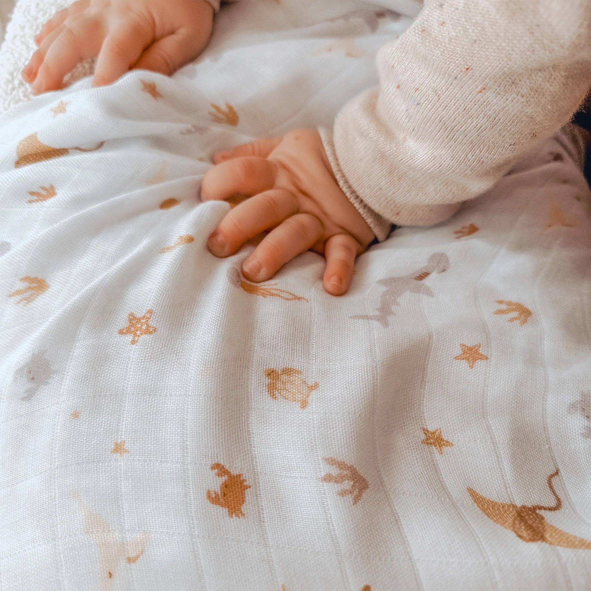 ocean creatures sky organic muslin wrap swaddle