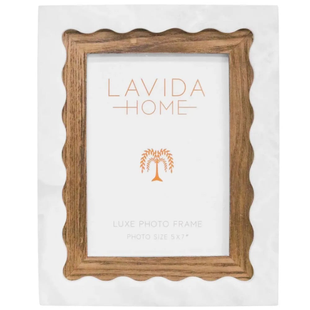 photo frame 5x7 scallop