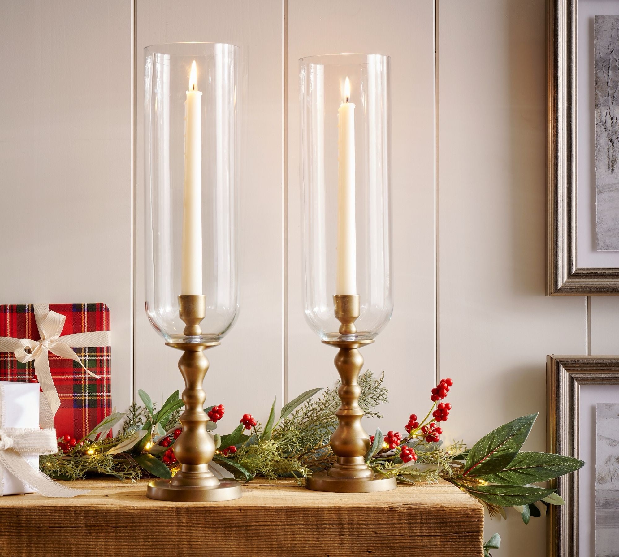 napa brass hurricane candle holder