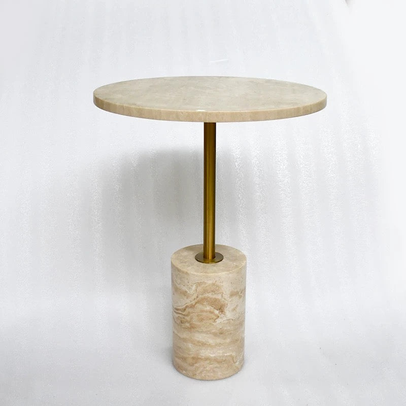 travertine round stand table