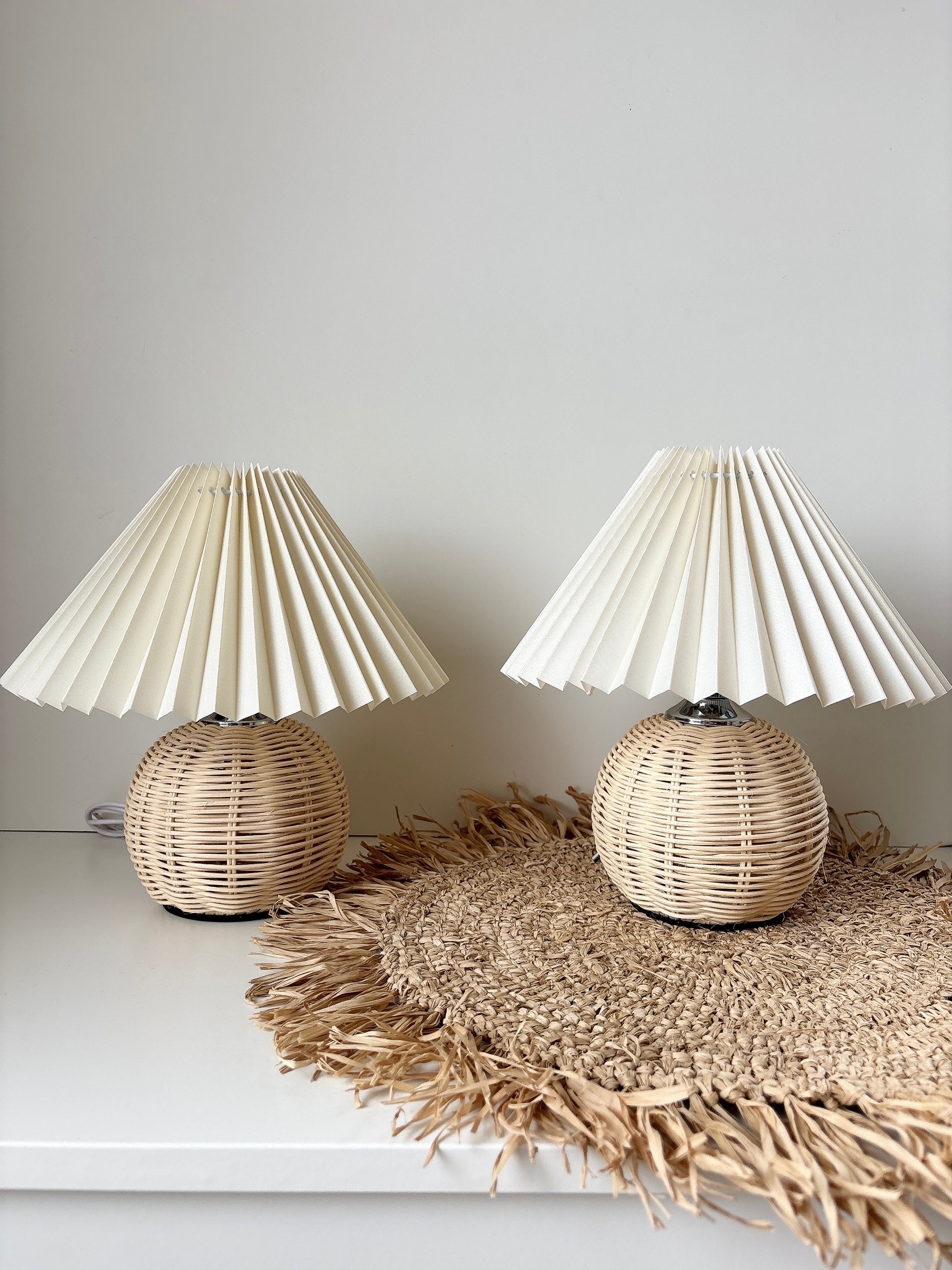 rattan pleated lamp