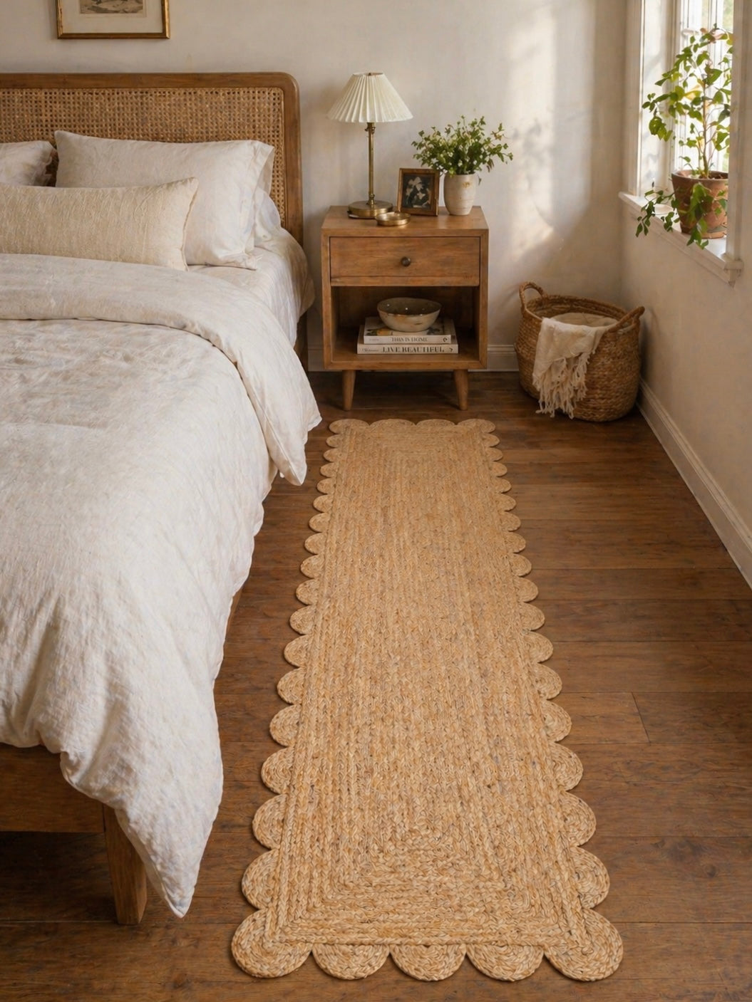 scallop jute runner rug