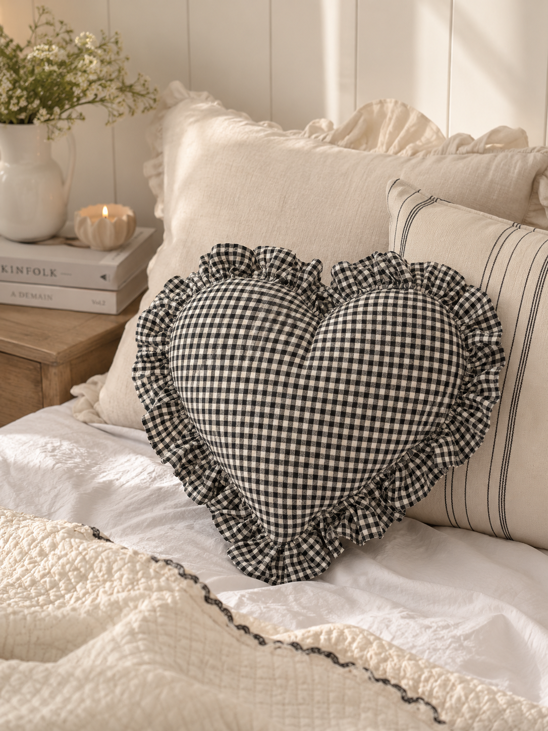 margot heart cotton cushion