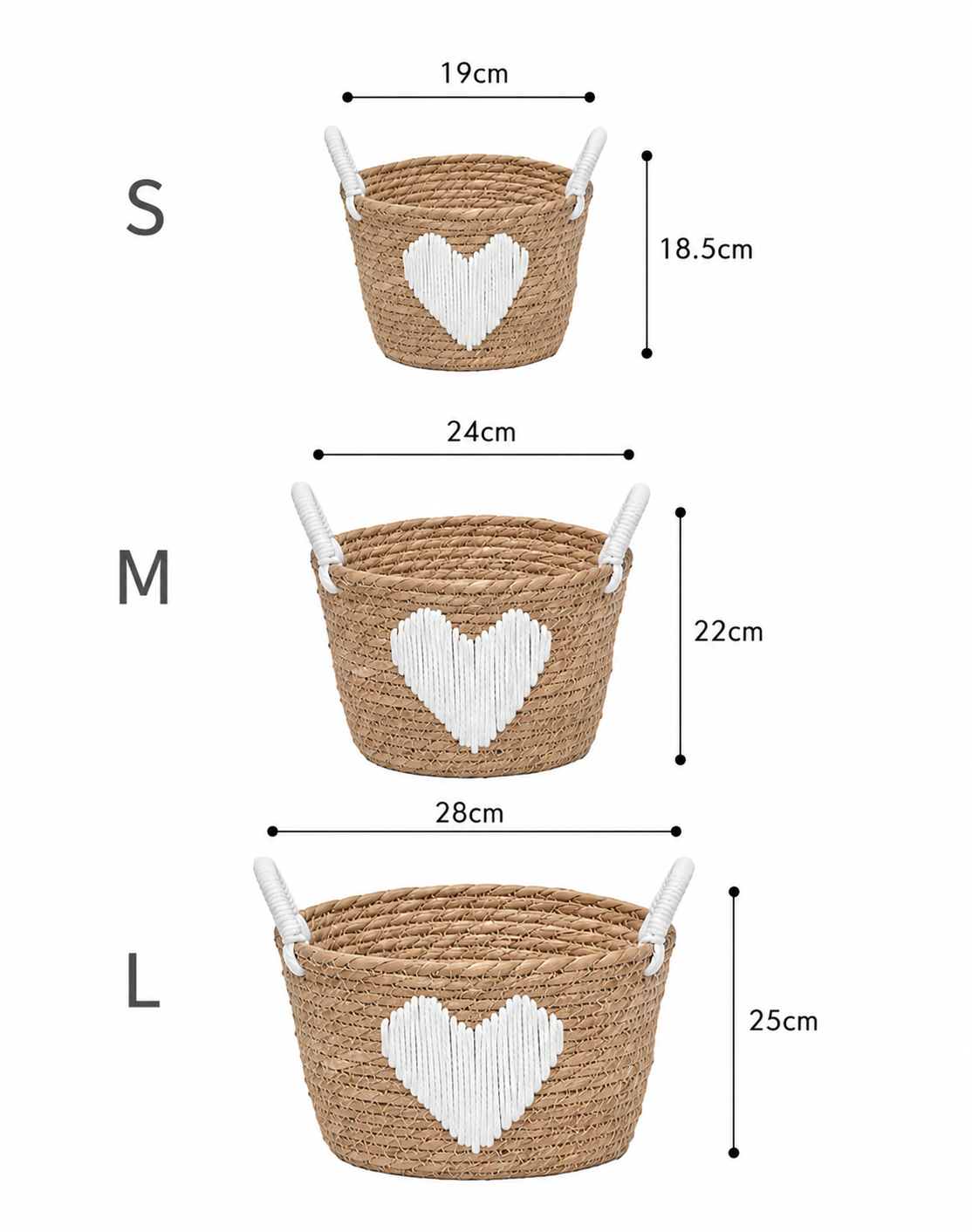 heart woven storage basket