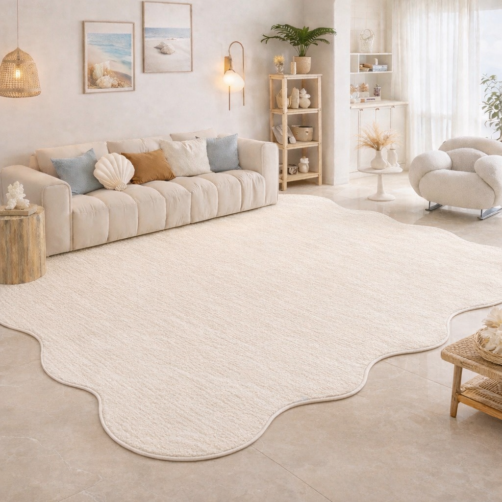 cloud wave cream rug
