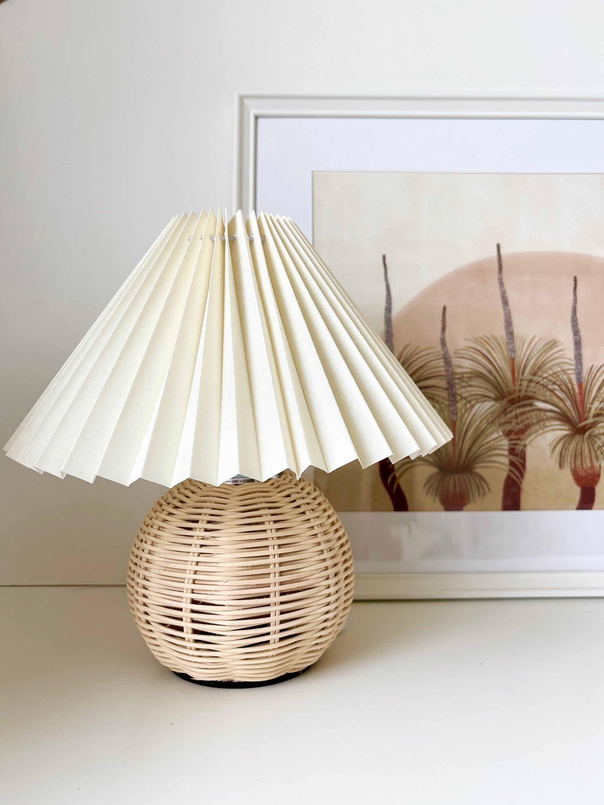 rattan pleated lamp
