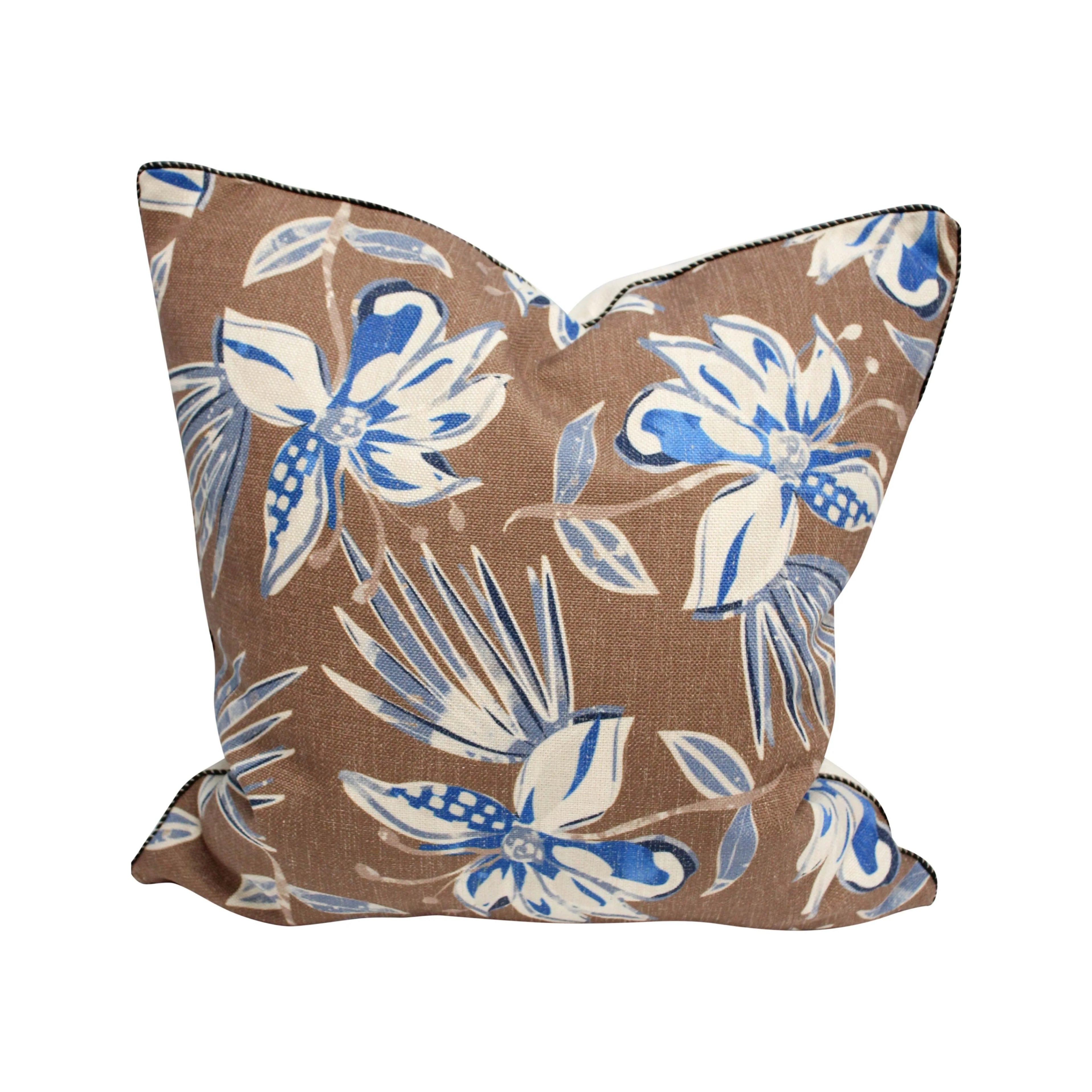 denim floral cushion