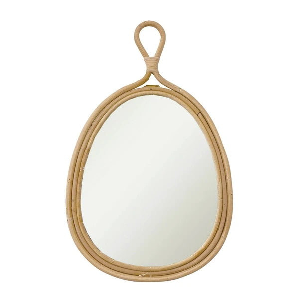 rattan drop mirror
