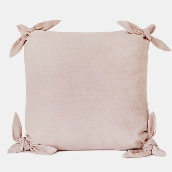 ribbon cotton linen cushion cover