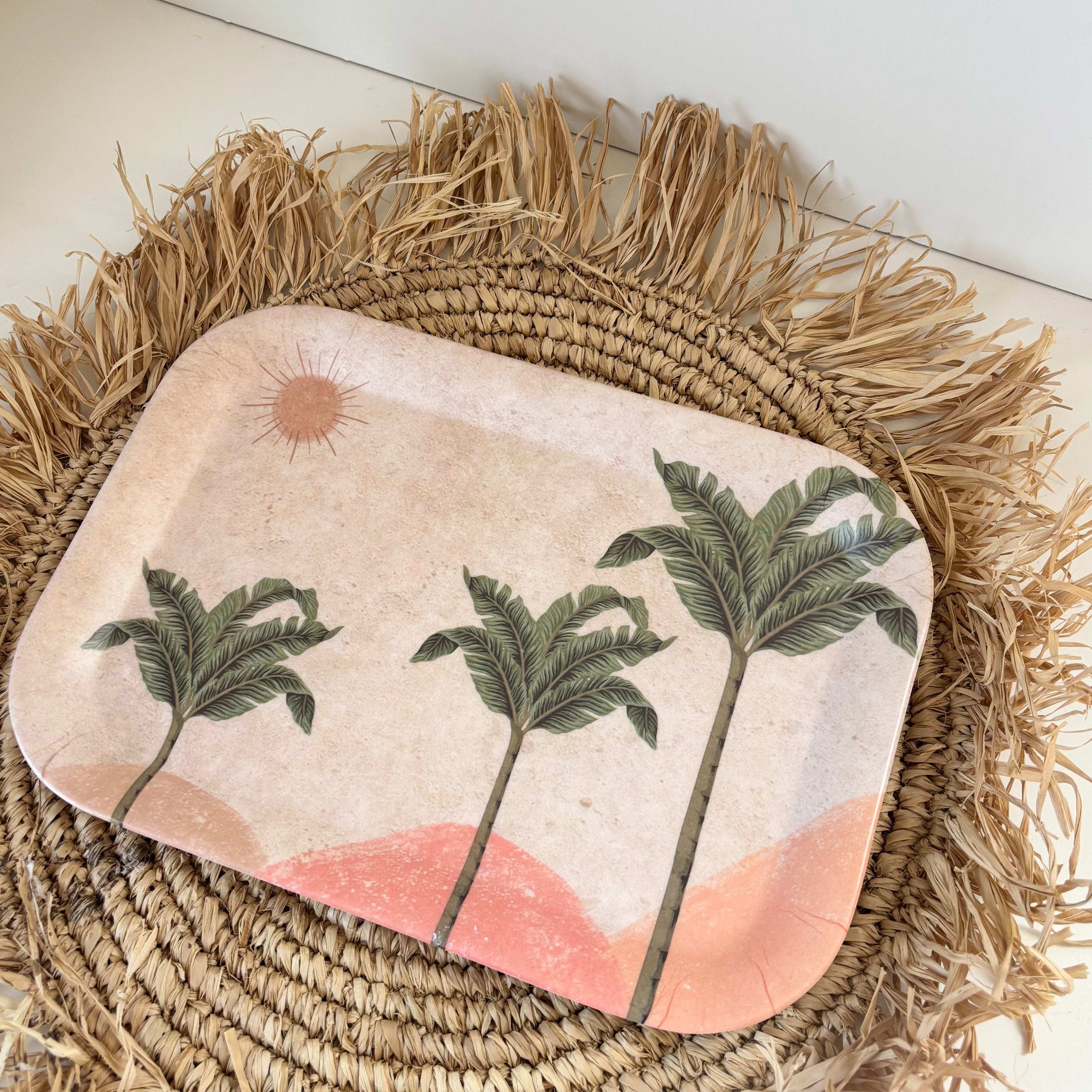 tray rect havana palm