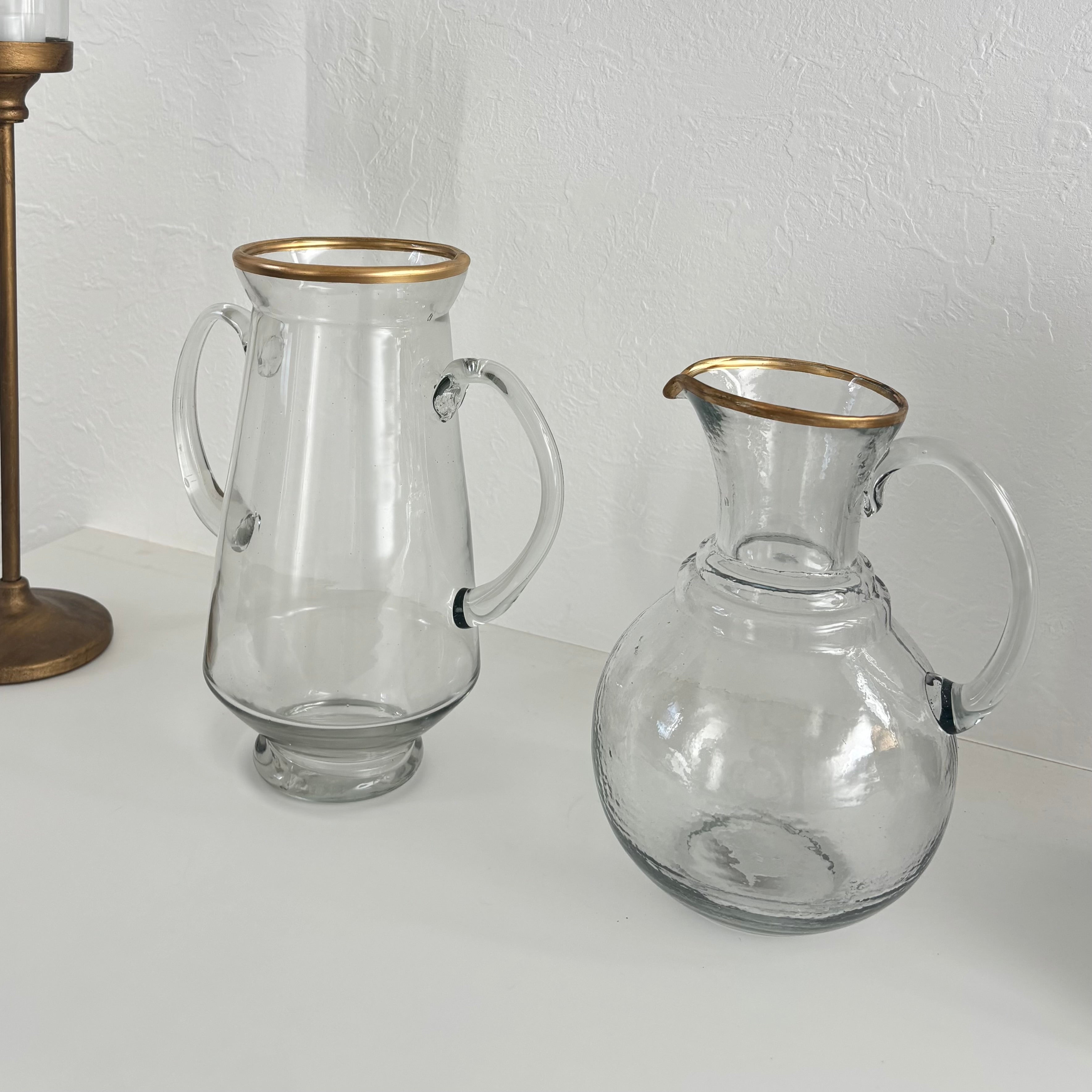 luxe gold rim glass vase