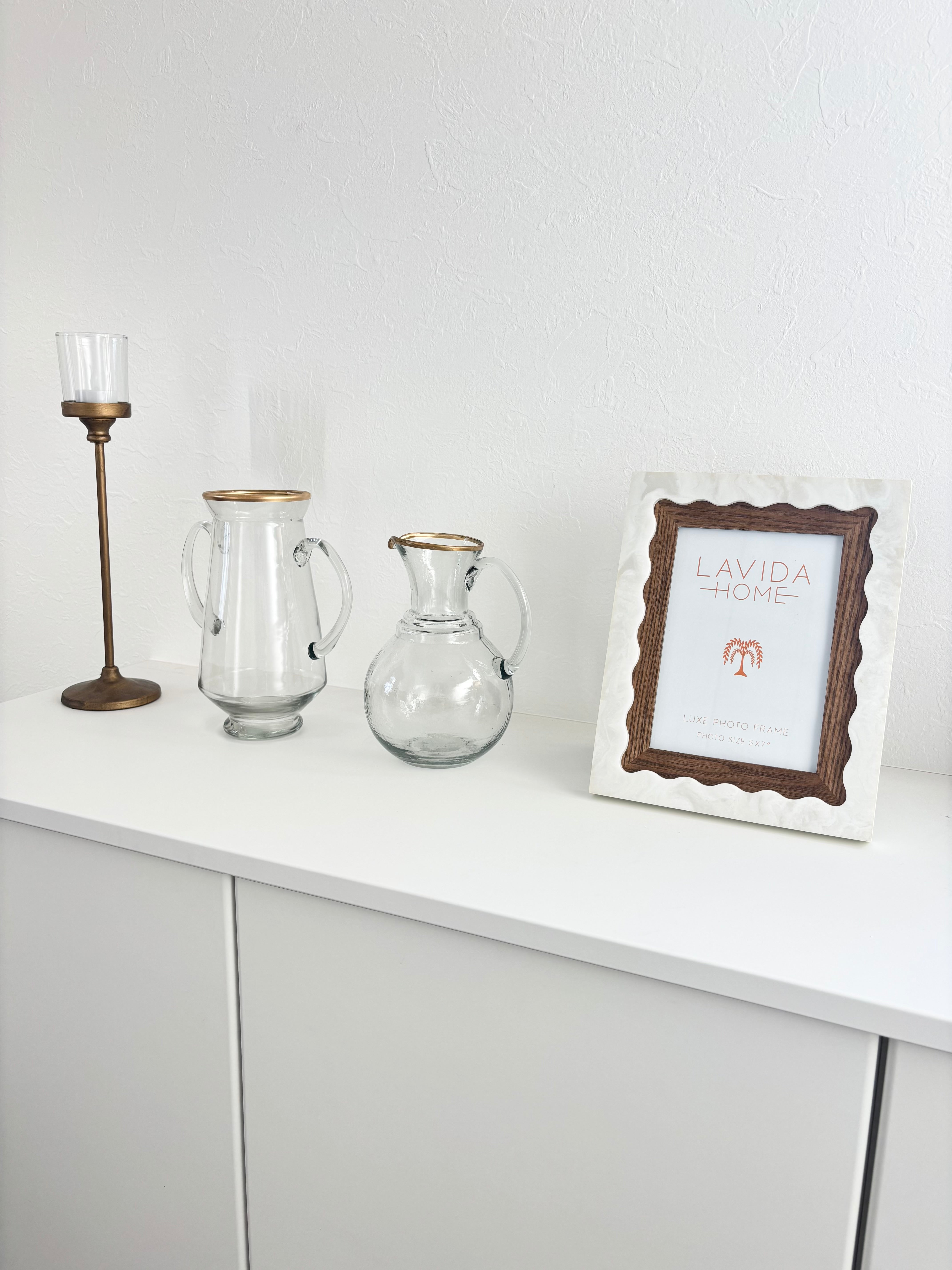 luxe gold rim glass vase