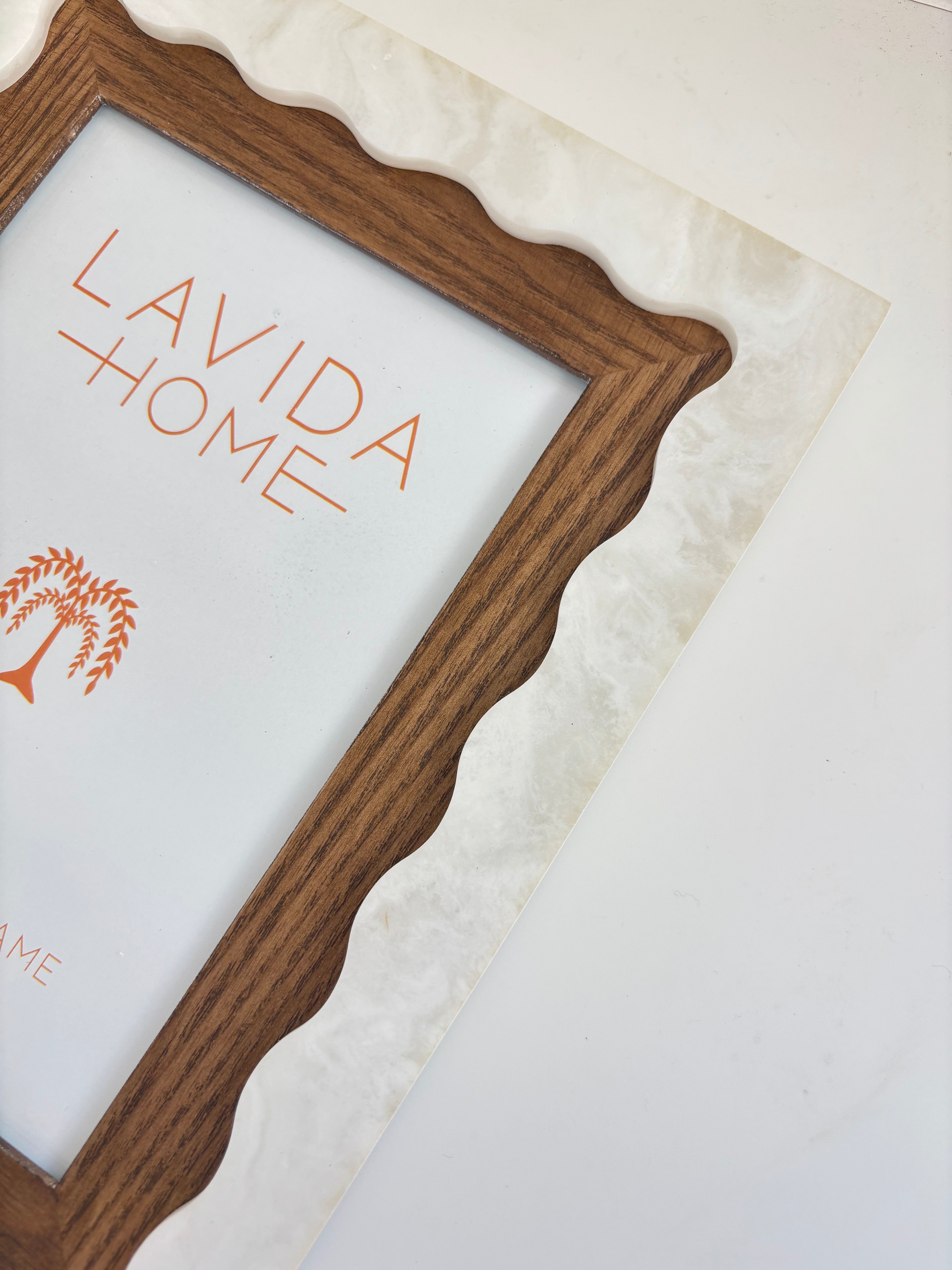 【即納】scallop wood frame