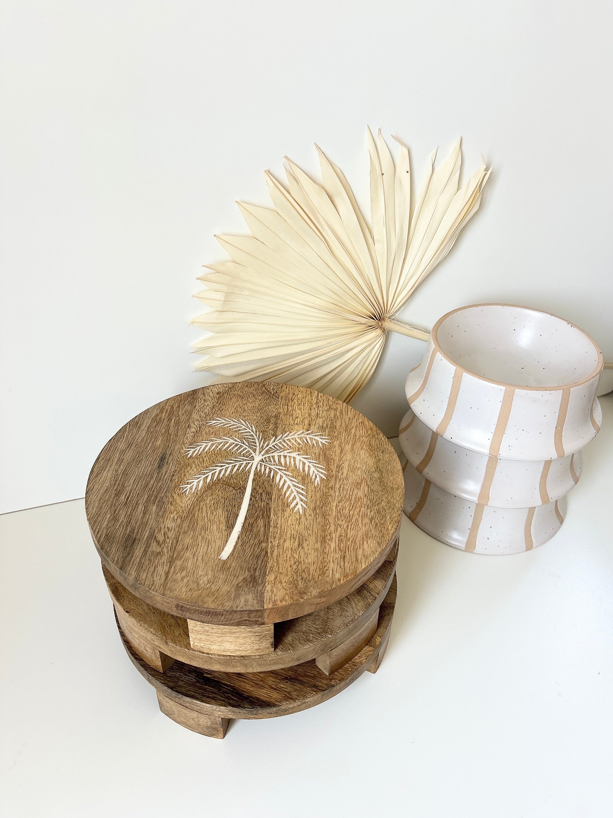 tropic wood inlay footed board