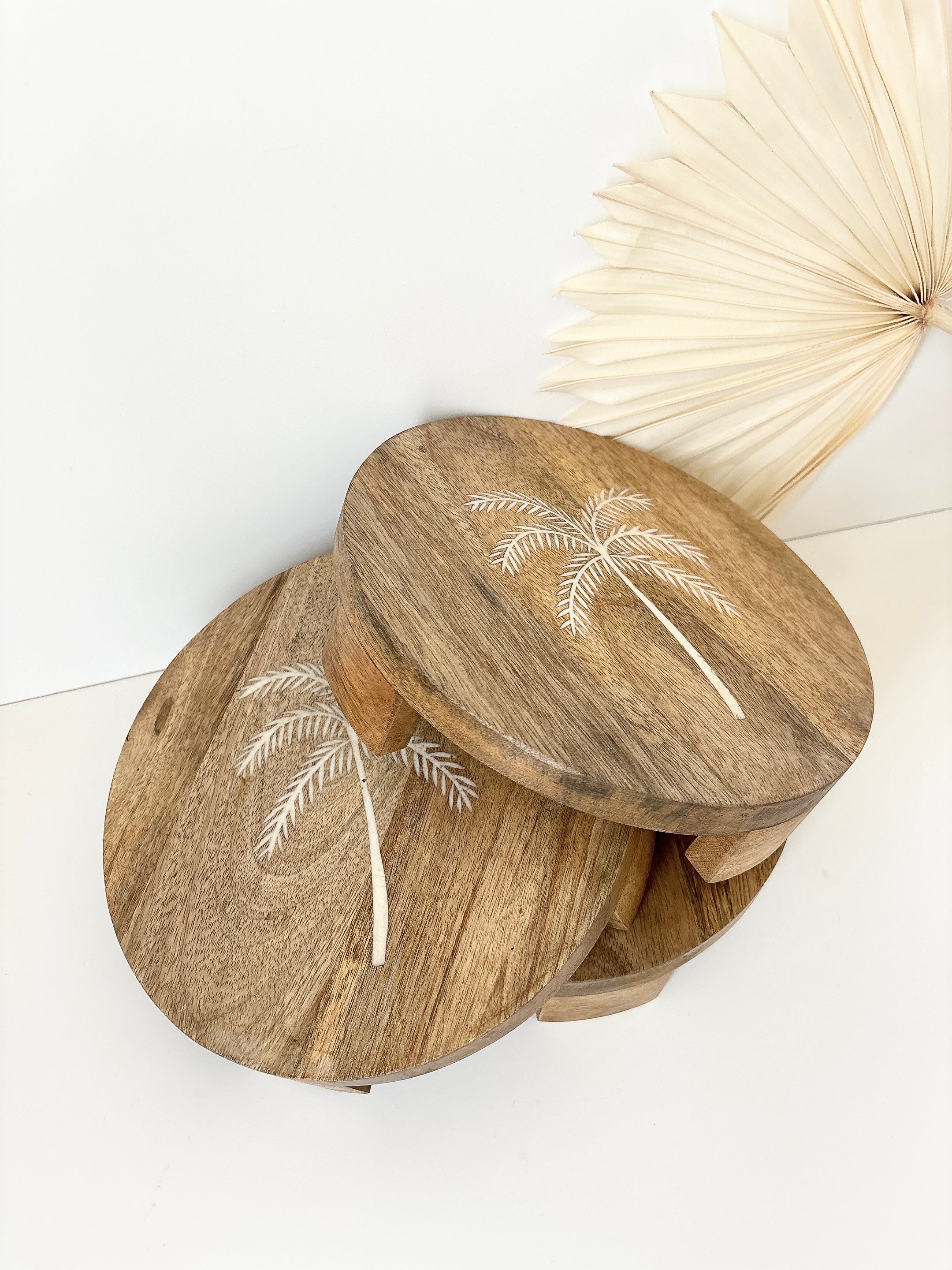 tropic wood inlay footed board