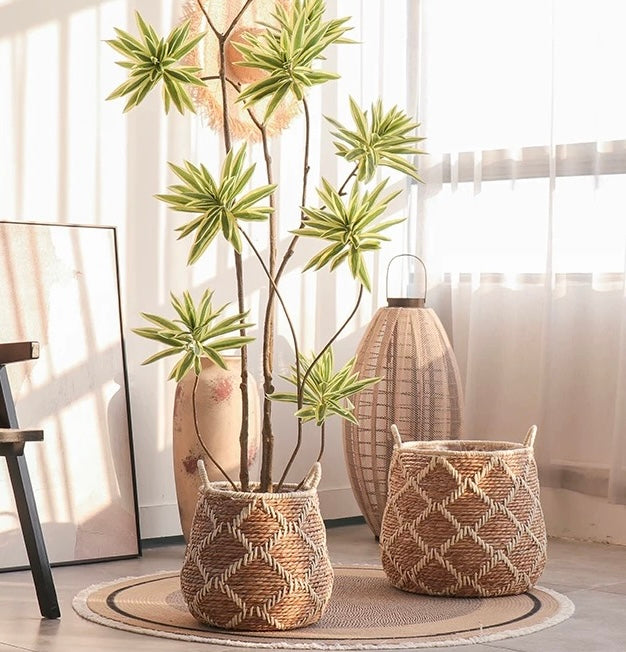 rustic braided basket