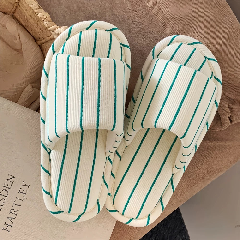 striped basic slippers
