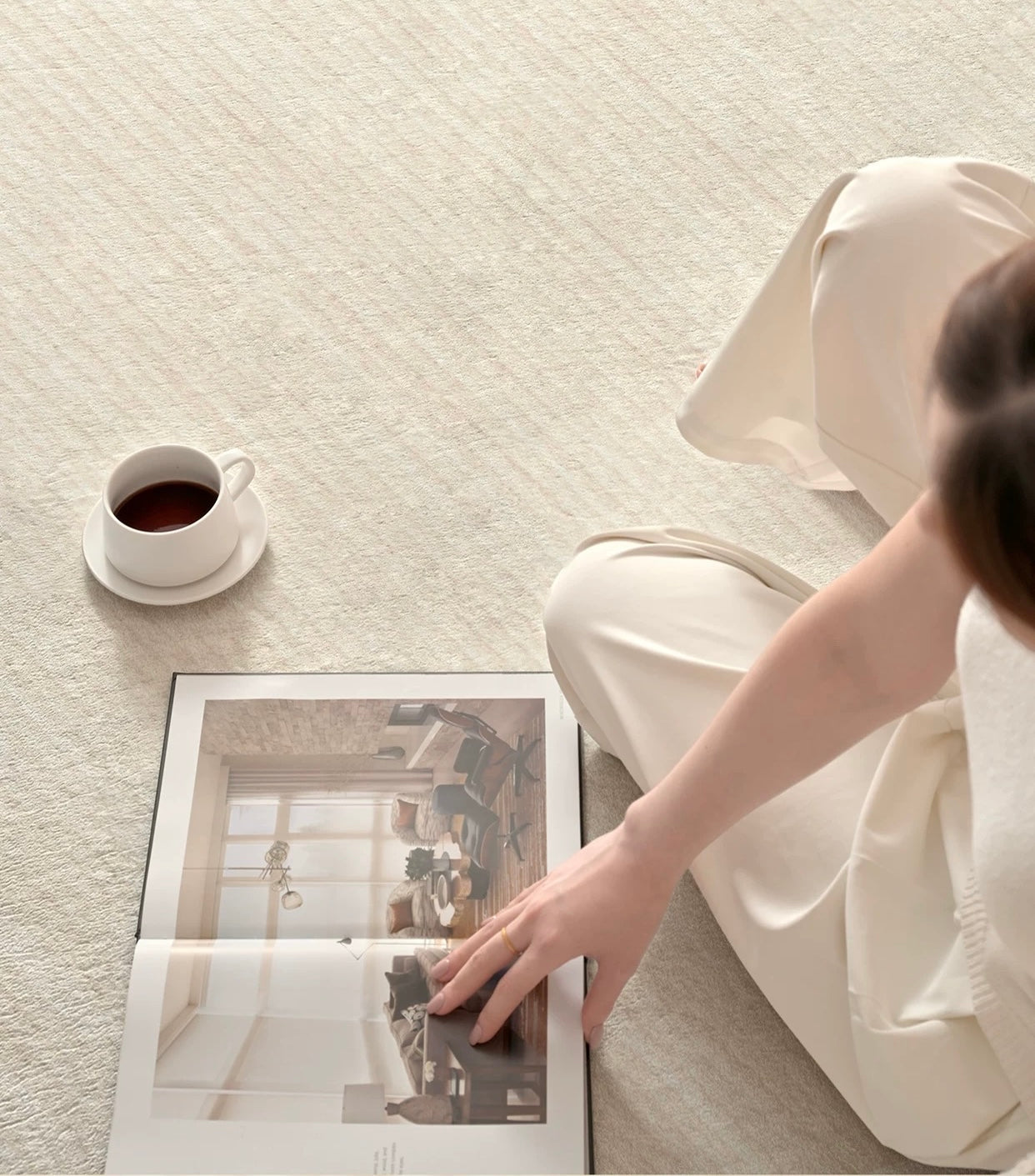cloud wave cream rug