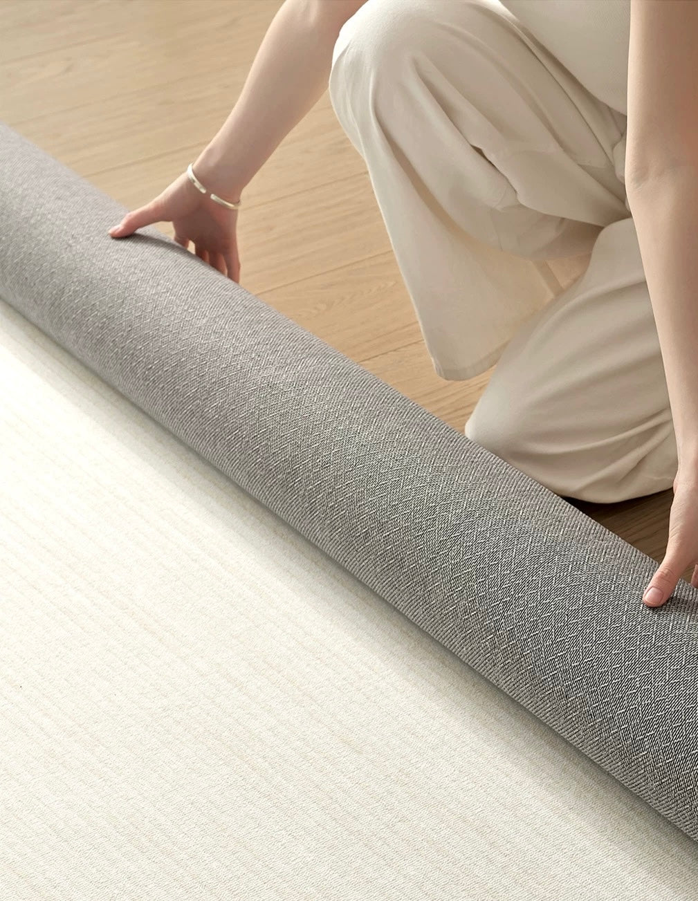 cloud wave cream rug